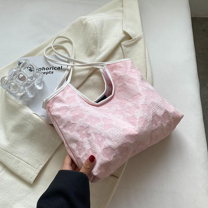 

Korean version ins Japanese girls canvas bag women 2025 new large-capacity shopping bag simple portable shoulder bag розовый