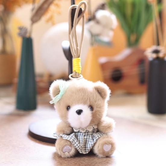 Cute Dress Up Bear Stuffed Bear Pendant Plush Keychain Small for Bag Backpack
