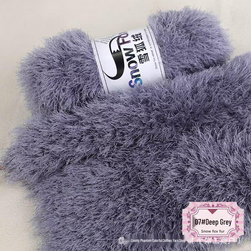 Schneefuchs Flauschiges Garn: Langhaariges Nerz-Korallenfleece zum DIY-Stricken von Babyhüten und Schals
