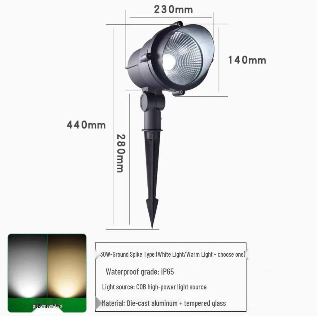 Waterproof Outdoor Landscape Spotlight for Gardens and Lawns