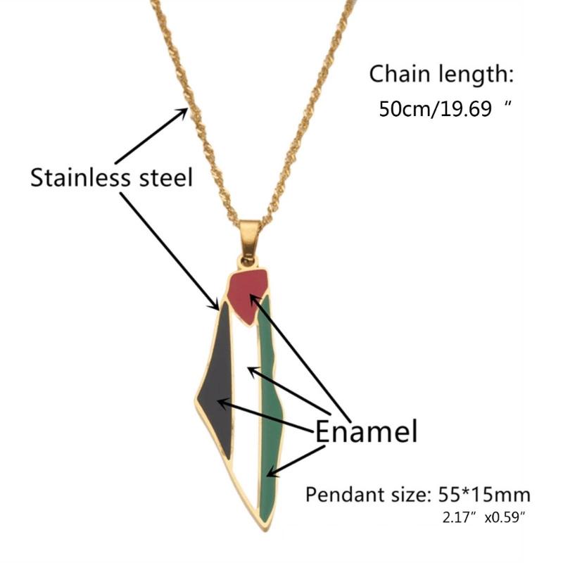 Thoughtful Gift PLE Map Pendant Necklace Stainless Steel Adjustable Chain Necklace Neck Jewelry for Loved Ones