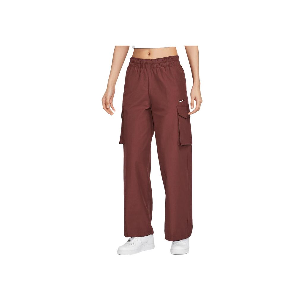 Nike Sportswear Everything Woven Solid Mid-Rise Straight Leg Cargo Pants Women Pants Dark-Team-Red White HM6977-619