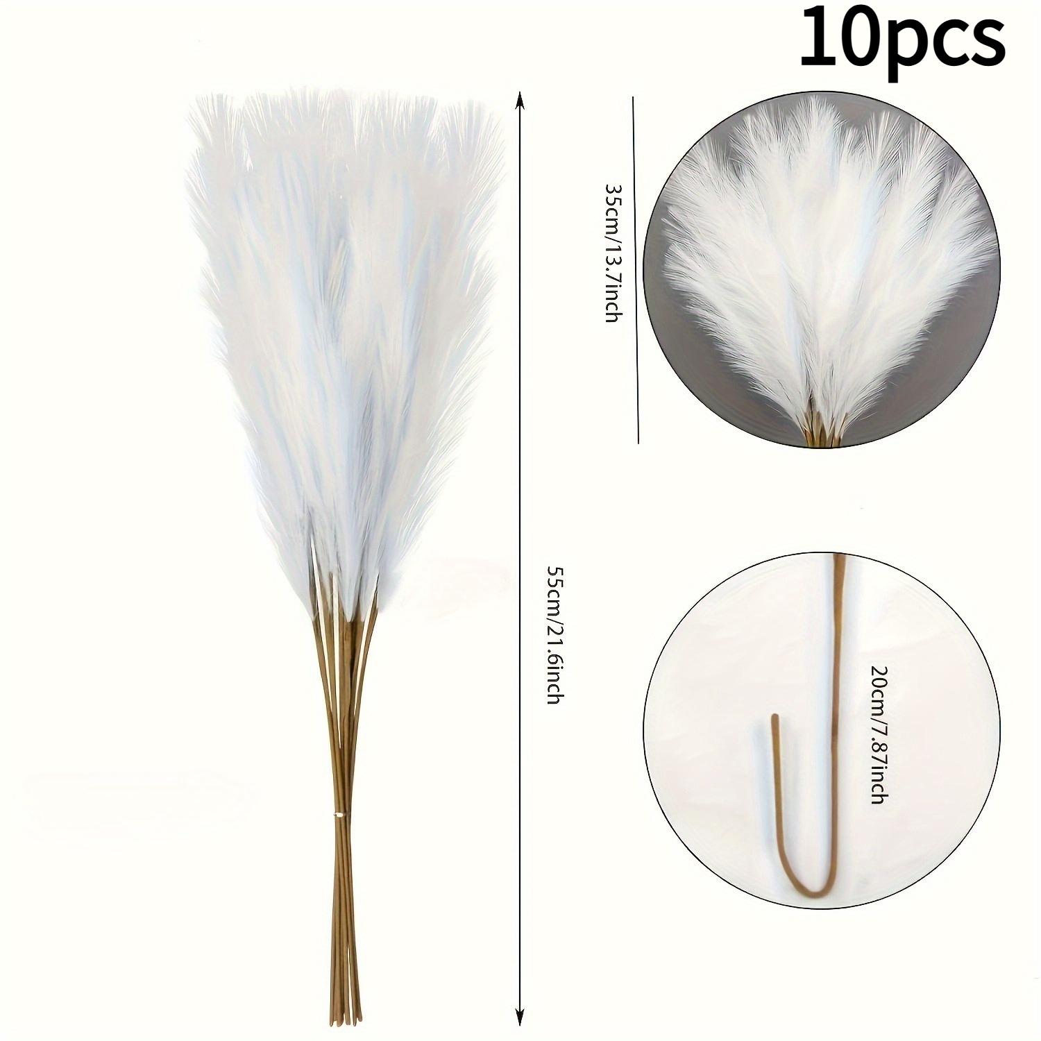 

10 шт. Белый искусственный пампасный тростник для декора - Идеально для домашнего декора, вечеринок, свадеб и особых мероприятий - Идеально для Дня святого Валентина