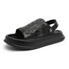 Fashion Stylish Mens Casual Leather Slippers Slip on Flats S  Fashion Beach Sandals Open-toe Outdoor Half Drag Leisure Walk Male Slides