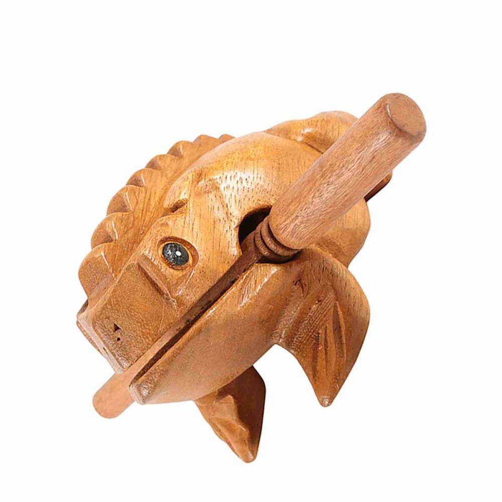 Wooden Wood Frog Percussion Instrument Yeliow Frog Sound Making Ornament Personal Collection