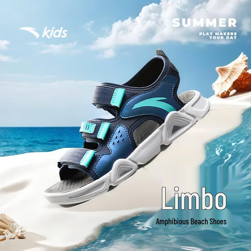Anta Kids  Breathable Velcro Open-Toe Summer Sport Beach Sandals 35