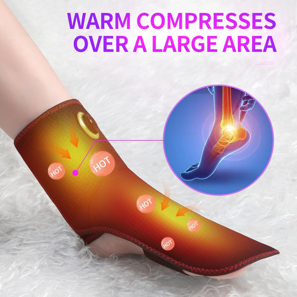 Heated Ankle Massager 3 Heating Modes & Timer Function Achilles Tendonitis Relief Sprain Recovery Sports Ankle Sprain Stabilizer