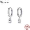 Bamoer Hoop Earrings With Charm Solid Sterling Silver 925 High Quality CZ Wedding Jewelry Engagement Statement Brincos BSE157