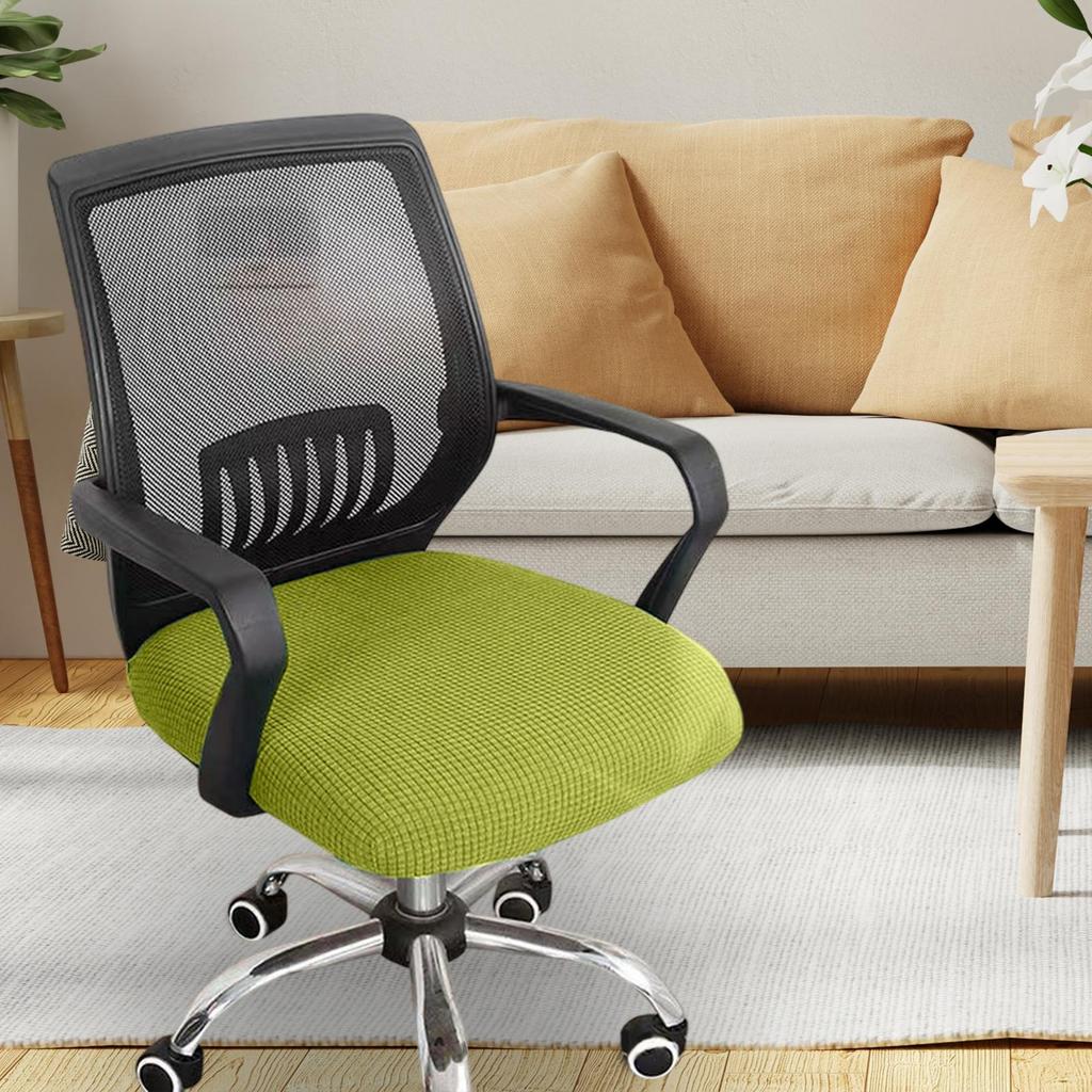 Washable Universal Swivel Chair Cover with Armrests Stretch Office Seat Protector Removable for Computer Desk