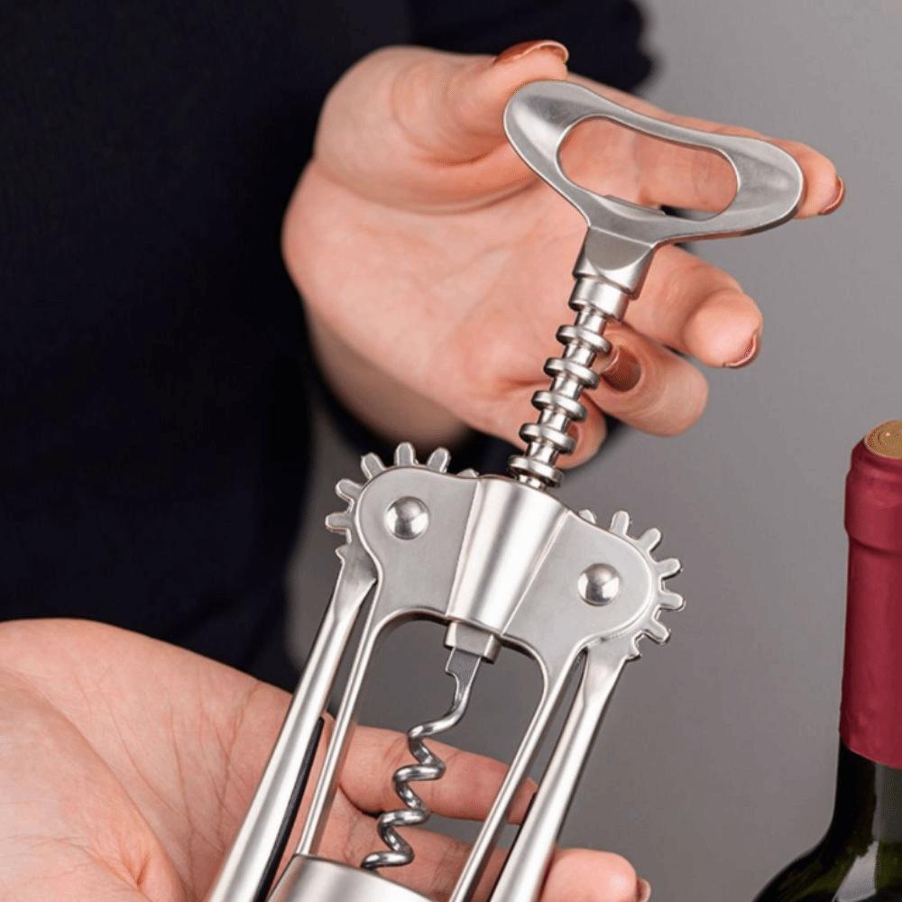 Stainless Steel Spiral Bottle Opener Wing Design Wine Cork Remover Wine Corkscrew  Restaurants