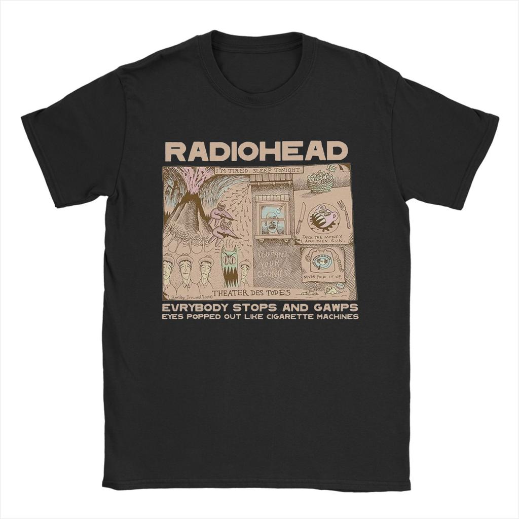 Radiohead Rock Vintage Hip Hop T Shirts Men Women Cotton Leisure T-Shirt Crewneck Tees Short Sleeve Clothes 4XL 5XL