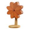 5Pcs/Set Wooden Coasters Set with Stand Pinwheel Shape Changeable Design Heat-resistant Coasters Kitchen Dining Decor