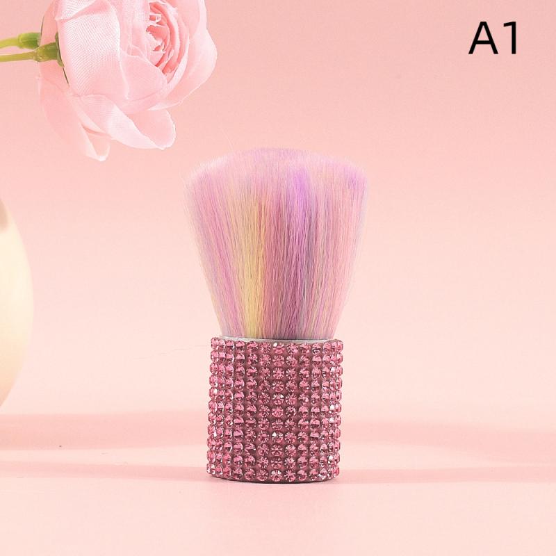Nail Dust Brush Colour  Bling Handle Nail Art Cleaning Brush Blush Brush Manicure Tool Supplies