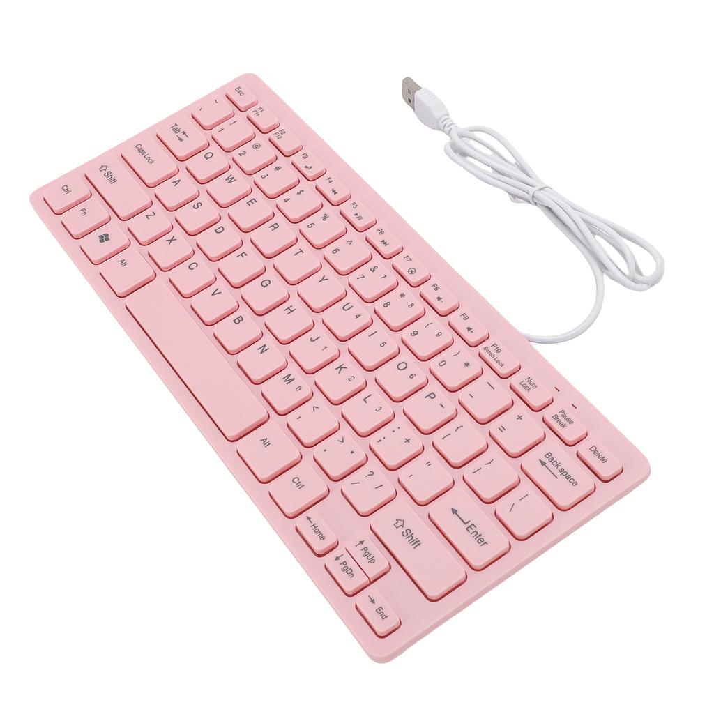 Small Wired Keyboard Roseate Quiet USB 78 Keys Computer Keyboard with Anti Slip Foot Pads for