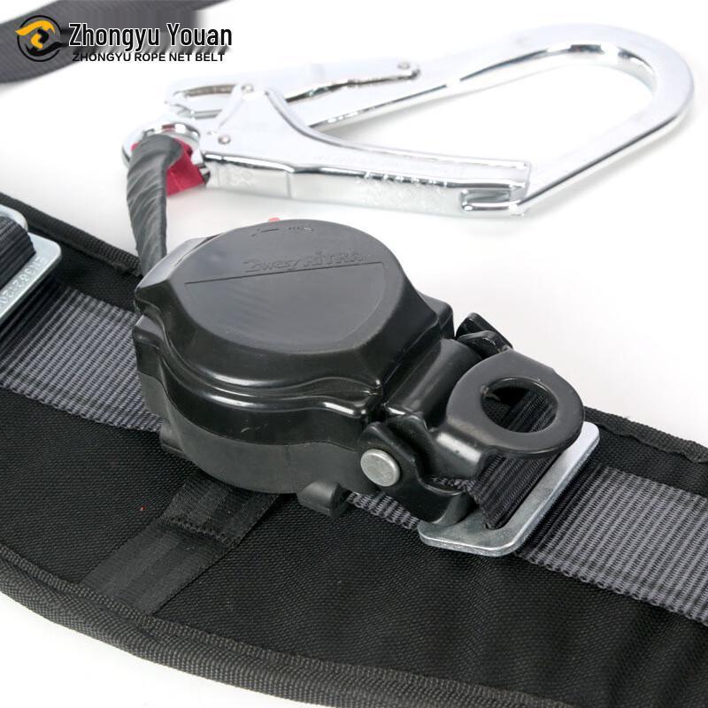 OLOMM Single Waist Retractable Safety Belt with Aluminum Hook