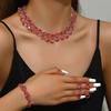 3pcs Women Jewelry Set Rhinestone Earrings Necklace Vracelet Wedding Party Accessories