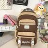 Letter Backpack Pattern Large Capacity Outdoor Travel Bag Student Schoolbag