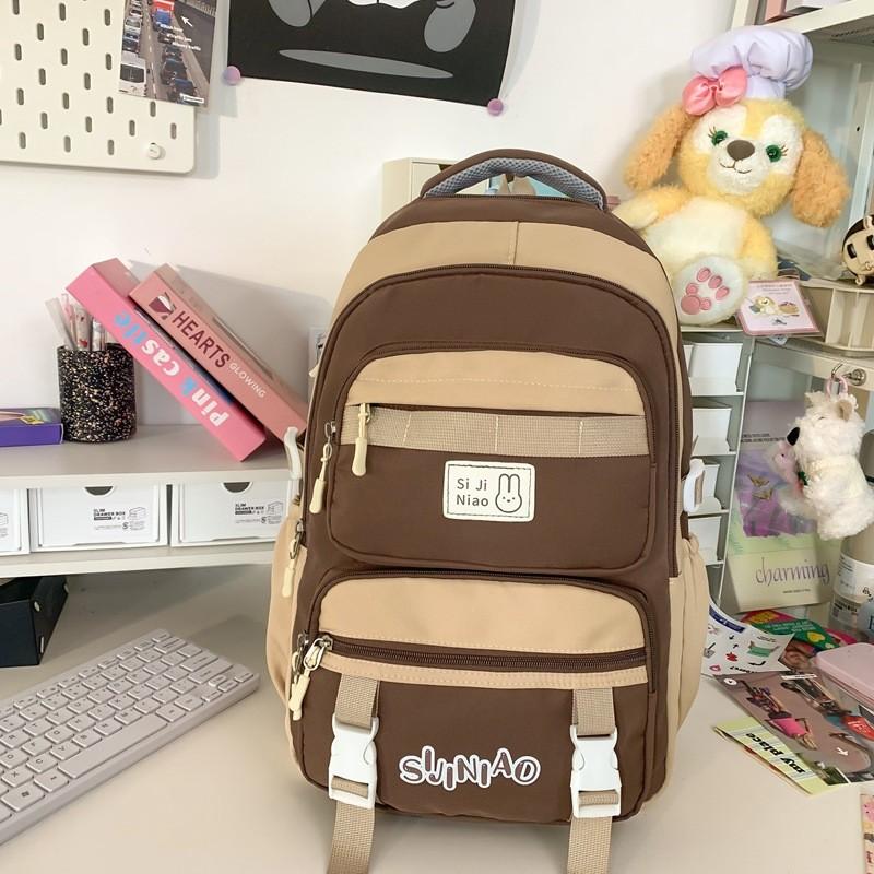 Letter Backpack Pattern Large Capacity Outdoor Travel Bag Student Schoolbag