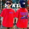 Boys' Short Sleeved T-shirt, Racing Printed Children's T-shirt, Fashionable Casual Top