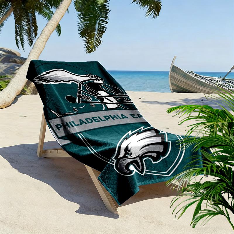 Asciugamano da Spiaggia Stampa Philadelphia Eagles, Asciugamano Grande Morbido Asciugatura Rapida per Spiaggia Campeggio Nuoto