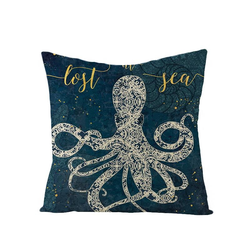 Home Marine Life Polyester Printed Pillow Case Combination Car Pillow Cushion Cover