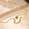 Fashion Accessories, Stainless Steel Zircon Butterfly Gold Necklace Women'S Jewelry 2330