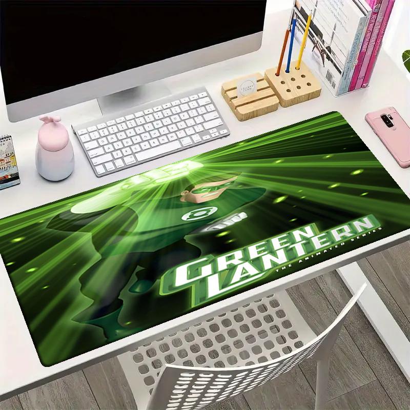 Green Lantern Theme Mouse Pad, Non Slip Rubber Base, Multifunctional Office & Home Decor, Perfect for Workspace Personalization.