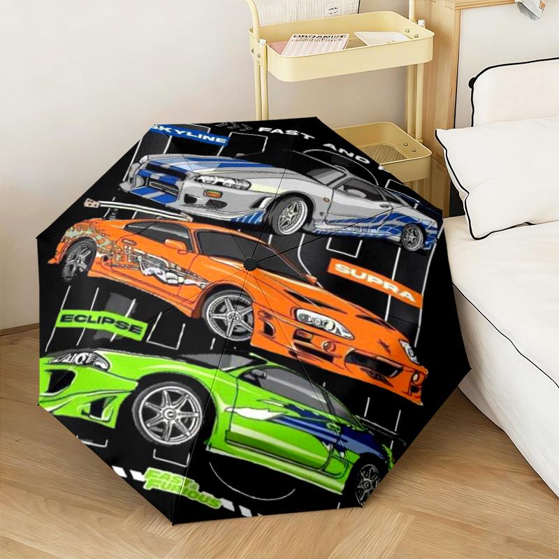 Fast Furious Cars Automatic Umbrella - Suitable Travel Portable Umbrella Outdoor sun shading umbrella Suitable For All Seasons