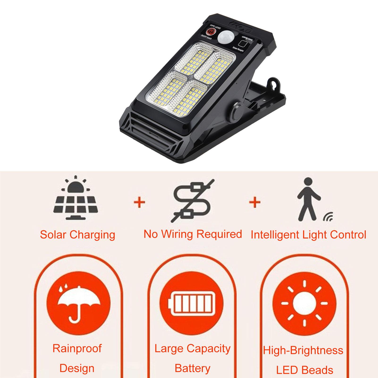 

Solar Clamp Light with Motion Sensor, Outdoor Solar Powered Wall Light for Garden, Patio, Pathway, Weatherproof