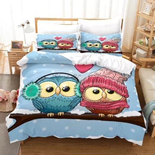 Comforter Owl Bedding Set Decoration Gift Suitable For Children Boys Girls And Adults Warm Soft Comfortable And Breathable