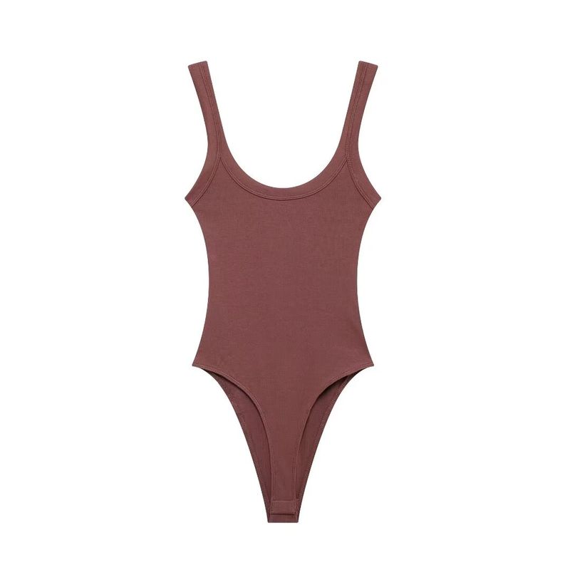 

Kaslead Новое поступление Женская одежда Модный стиль Модный Повседневный Минималистичный Облегающий Комбинезон в рубчик 4424801 Light brown L