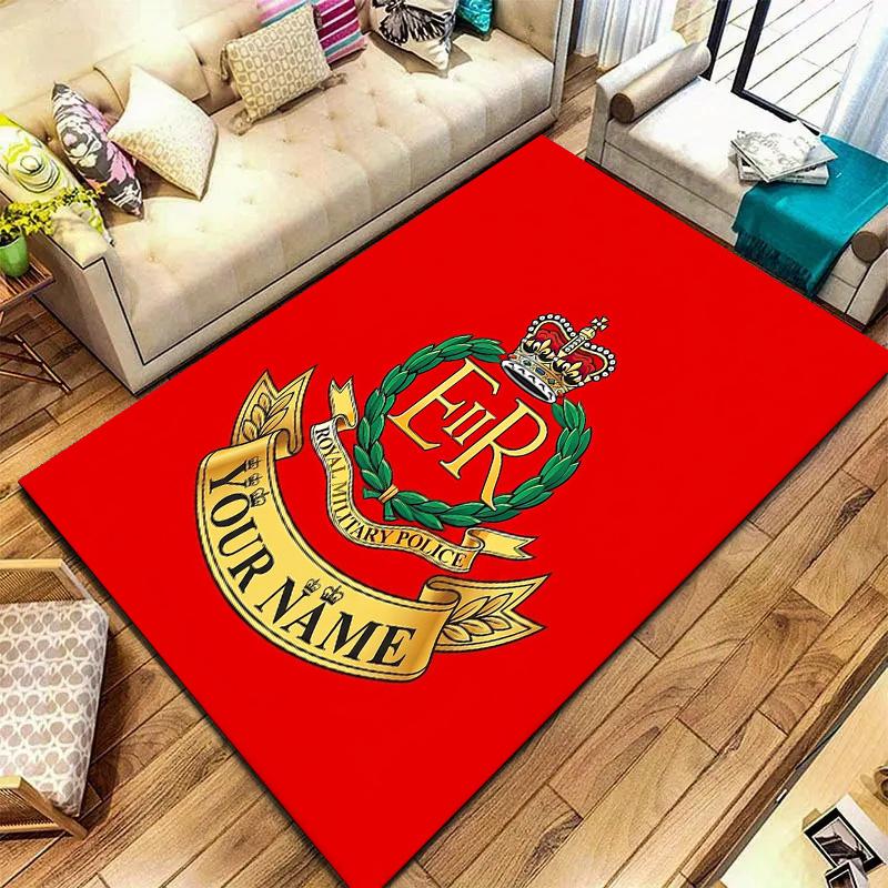 Royal Crest Emblem Custom Name Carpet Rug For Living Room Bedroom Home Sofa Decoration Kids Play Nonslip Floor Mat