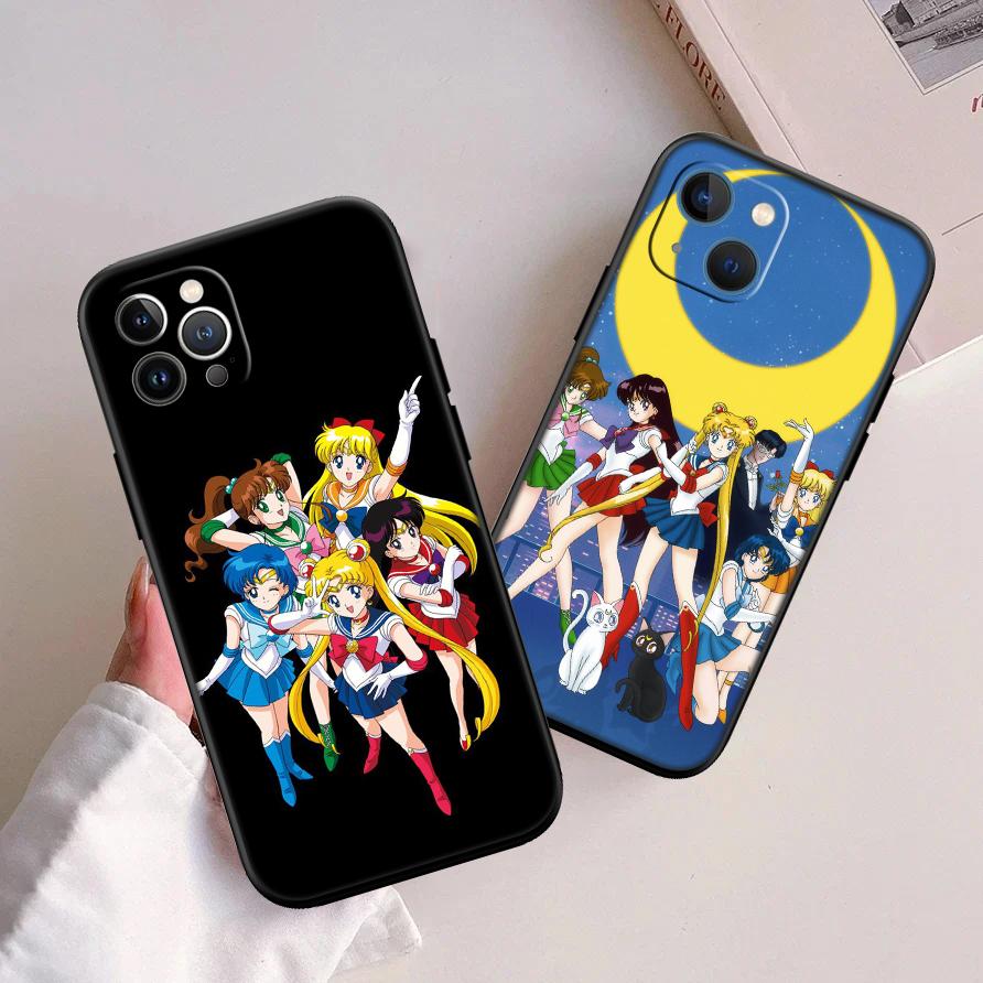 S-Sailors M-Moon Phone Case for Samsung Galaxy A11 A12 A13 A15 A52S A53 A55 A56 A70 A71 A72 A73 F06 F16 F56 S10 Plus S10e