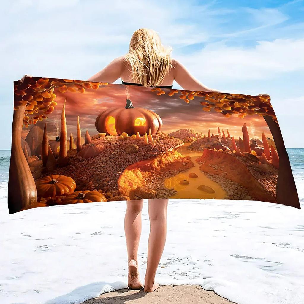 Halloween Beach Towels Sand Free Microfiber Adults Beach Towels Quick Dry Bath Towels Extra Large Lightweight Travel Beach Towel