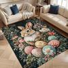Spring Easter Bunny Rugs Retro Country American Style Rugs Bohemian Slippery Floor Mats Easter Home Decorations Gift