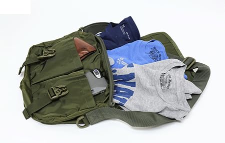 J-TECH Shoulder Bag, Messenger Bag, Crossbody Bag, Military Bag, U.S. Air Force Field Pack Small with Patch (Foliage Green, Small)