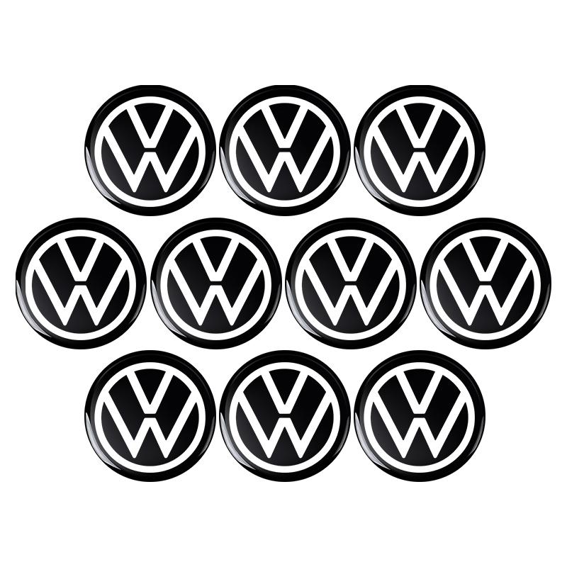 2026 Hot Valve Stems Caps 10Pcs 14mm For Volkswagen VW GTI Golf Beetle Passat Jetta Touran T-ROC Tiguan Polo R Car Logo Key Remote Contro ET1