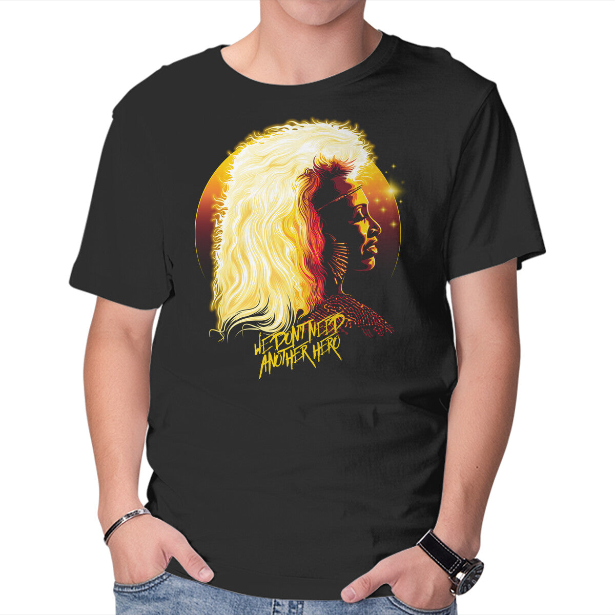 Unisex Crew Neck T-Shirt Another Hero Graphic Short Sleeve Casual Tee M