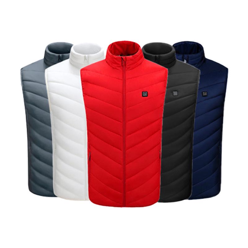 Men's Smart USB Heated Vest - Multi-Zone, Safe Electric Heating, Stand-Up Collar, Constant Temperature