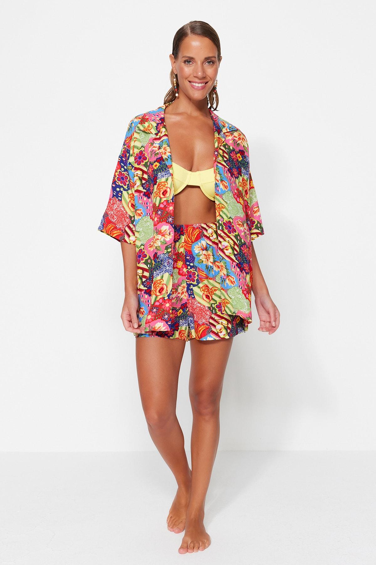 

Комплект тканых рубашек и шорт с фруктовым узором TBESS23AU00021..