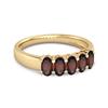 Garnet Oval Five- 925Stone Ring - 925 Sterling Silver Gold Vermeil