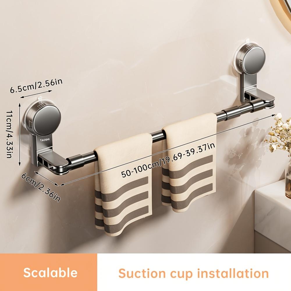 Retractable Towel Rack with Suction Cups That Leaves No Holes Or Marks, a Storage Rack for Kitchen Pot Lids , Made of Aluminum