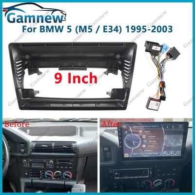 9 Inch Car Frame Fascia Canbus Box Adapter Android Radio Dash Fitting Panel Kit For BMW 5 ( M5 / E34 ) 1995-2003