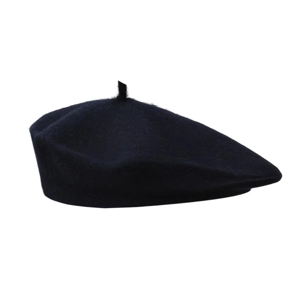 Soft Beret Hat Knitted Beanie Cap Streetwear Wool Painter Hat Daily Outfit