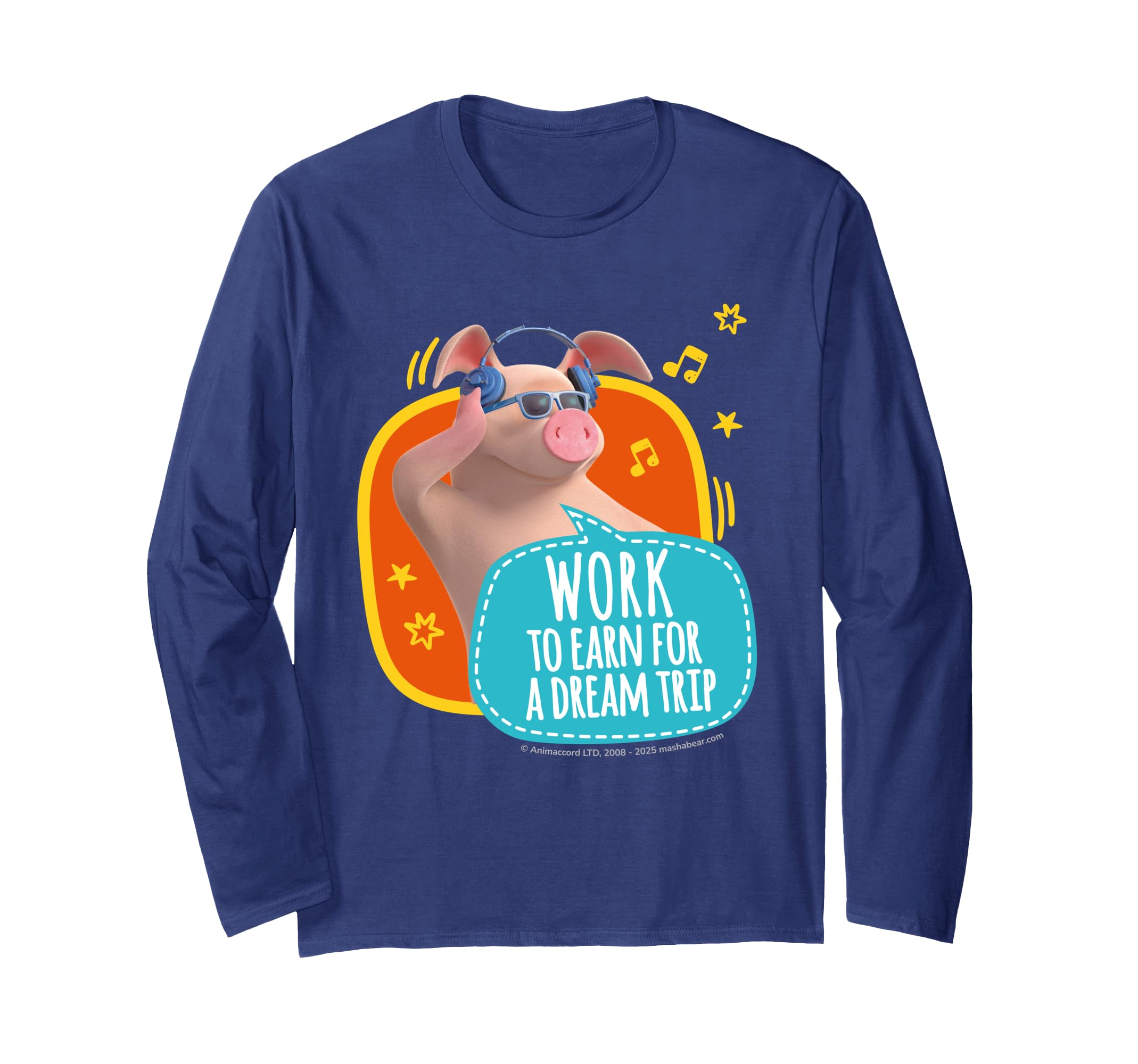Work to Earn Friends. Long-Sleeve T-Shirt синий