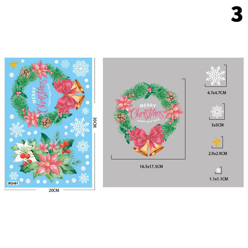 Removable Christmas Pvc Static Sticker Santa Window Stickers Beautify Snowflake Wall Decals New Year Party Glass Dress Up