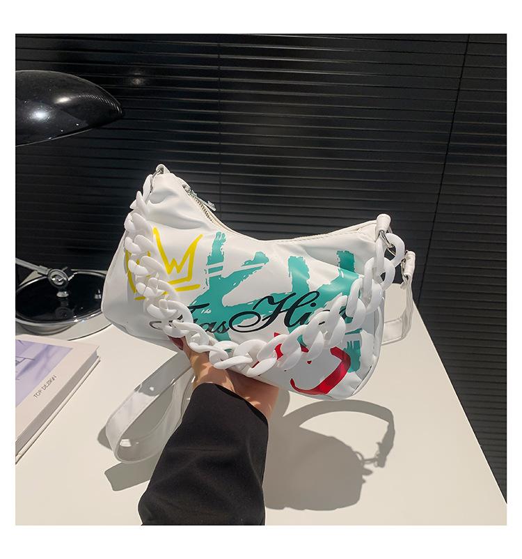 

Internet celebrity popular bag women s bag 2024 new trend Korean version white ins Hong Kong style underarm bag shoulder oblique span bag белый