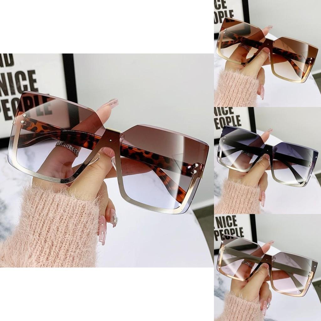 2023 New European And American Style Metal Semi-frame Sunglasses Fashionable Sun Shades Women's Uv400 Eyewear