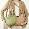 Fashion Underarm Women's Bag New Niche Cowhide Shoulder Messenger Bag Woven Crescent Bag