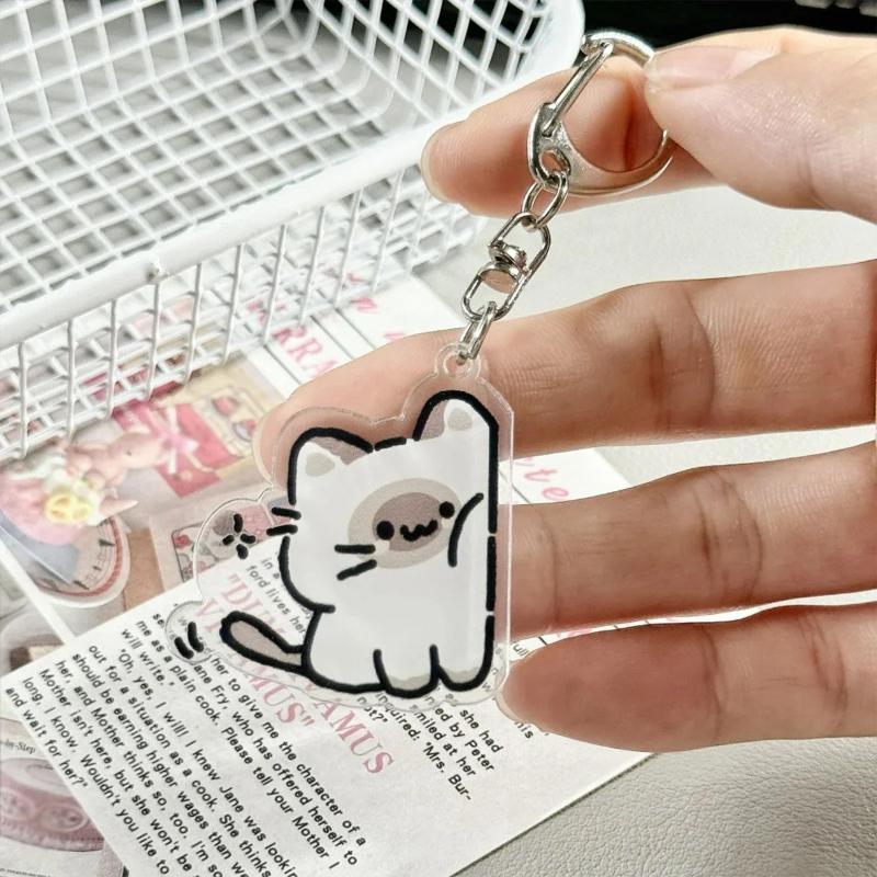 1Pair Cute Cat Keychain Pendant, Matching Couple Backpack Keychain